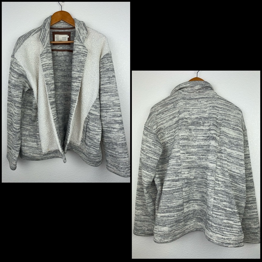 Anthro Saturday Sunday Sherpa Marled Grey Jacket - Picture 2 of 7